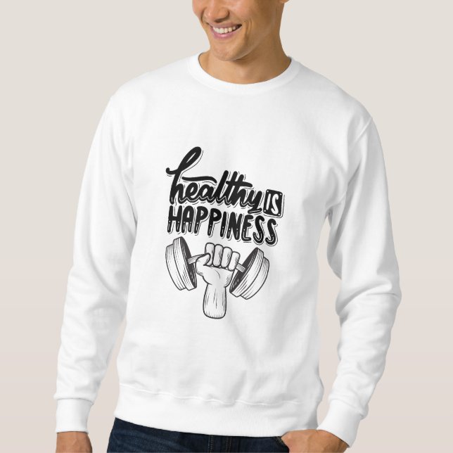 gesundes Gymnastikdesign Sweatshirt (Vorderseite)