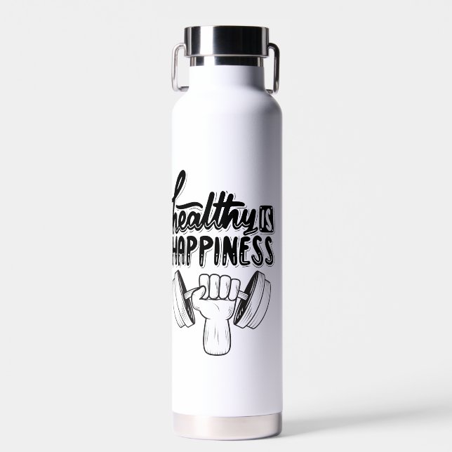 gesundes Gymnastikdesign Trinkflasche (Vorne)