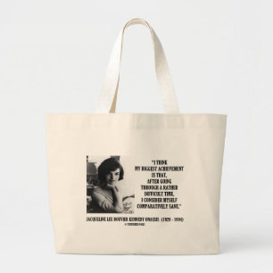 Gesundes Zitat Jacqueline Kennedy verhältnismässig Jumbo Stoffbeutel