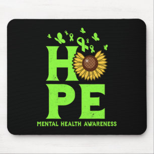 Gesundheit Hellgrün Hoffnung Vintage Sonnenblume B Mousepad
