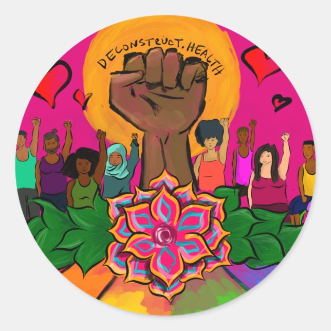 Gesundheit ist für alle wichtig runder aufkleber (Vorderseite)