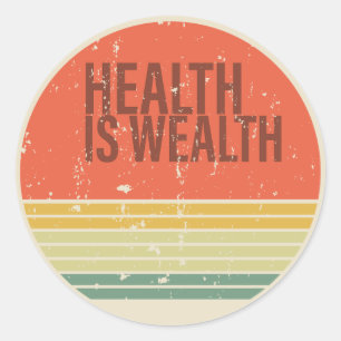 Gesundheit ist Vintag Runder Aufkleber