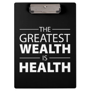 Gesundheit ist Wohlstand, Training Fitness Inspira Klemmbrett