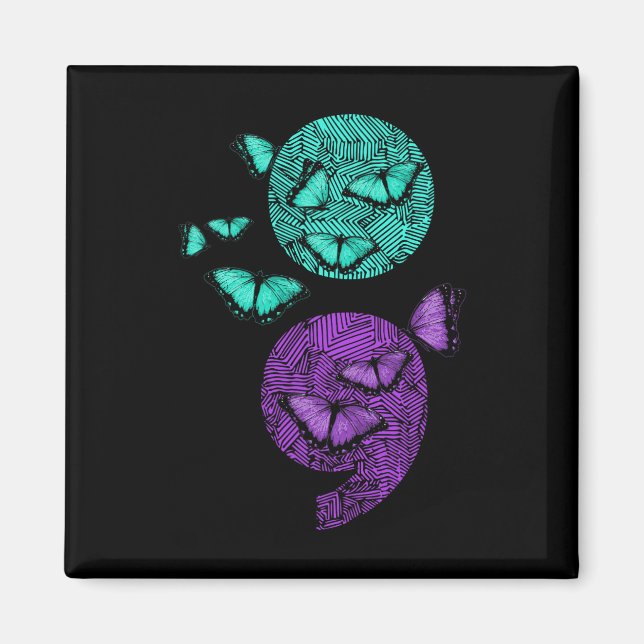 Gesundheit Selbstmord Bewusstsein Semicolon Butter Magnet (Vorne)