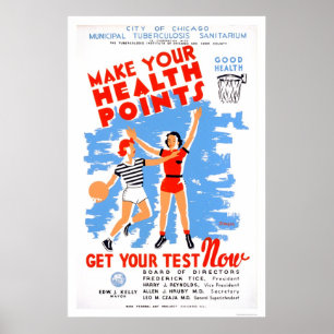 Gesundheit Tuberkulose 1939 WPA Poster