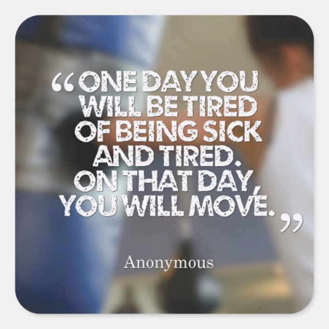 Gesundheit und Fitness Motivierend Quadratischer Aufkleber (Vorderseite)