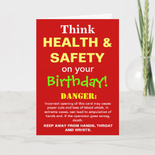 Gesundheit und Sicherheit Funny Birthday Joke Karte