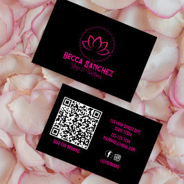 Gesundheit und Wellness qr Code Yoga Visitenkarte