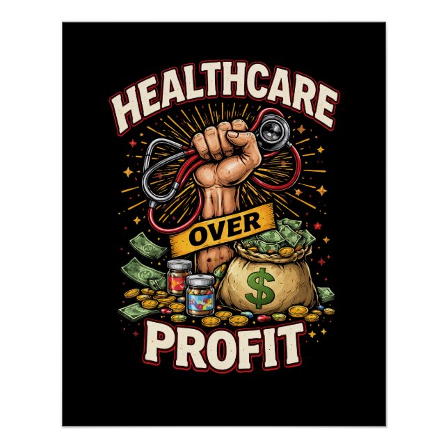Gesundheit Vor Profit Poster (Vorderseite)