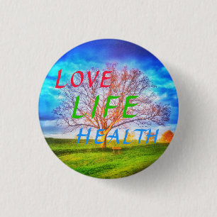GESUNDHEITS-BAUM-KLEINES BUTTON des LEBEN-1LOVE
