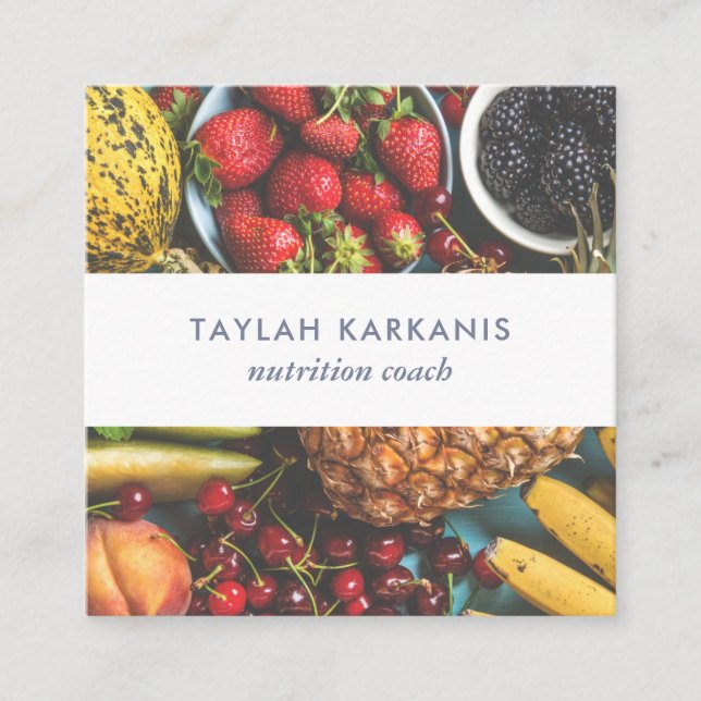 Gesundheitsbereich Frische Fruchtplantage Quadratische Visitenkarte (Vorderseite)