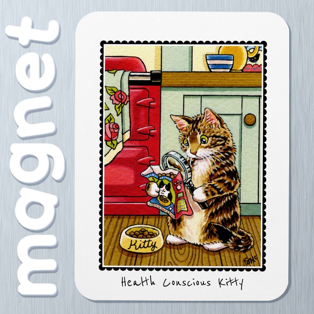 Gesundheitsbewusste Kitty Cat Funny Custom Magnet (Von Creator hochgeladen)