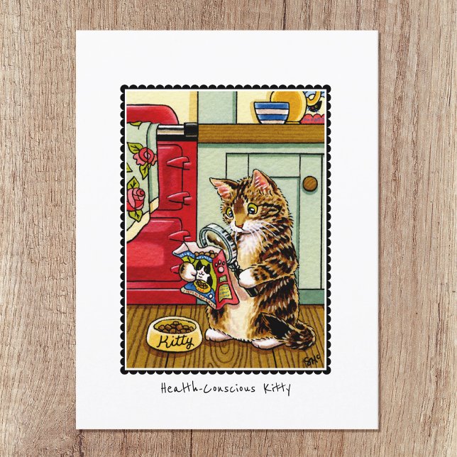 Gesundheitsbewusste Kitty Cat Funny Custom Postkarte (Von Creator hochgeladen)