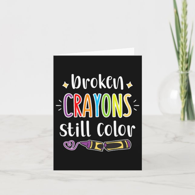 Gesundheitsbewusstsein gebrochen Crayons Standfarb Karte (Vorderseite)