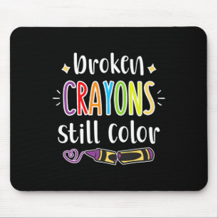 Gesundheitsbewusstsein gebrochen Crayons Standfarb Mousepad