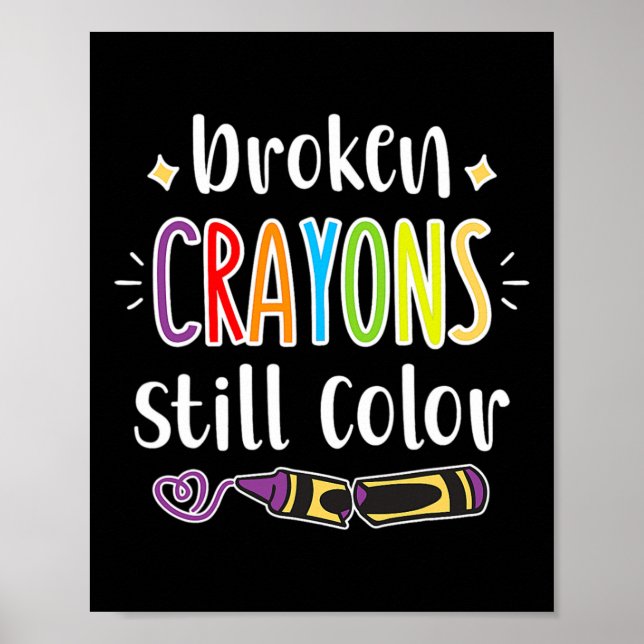 Gesundheitsbewusstsein gebrochen Crayons Standfarb Poster (Vorne)