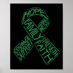 Gesundheitsbewusstsein Krankheit Grünes Band Worte Poster