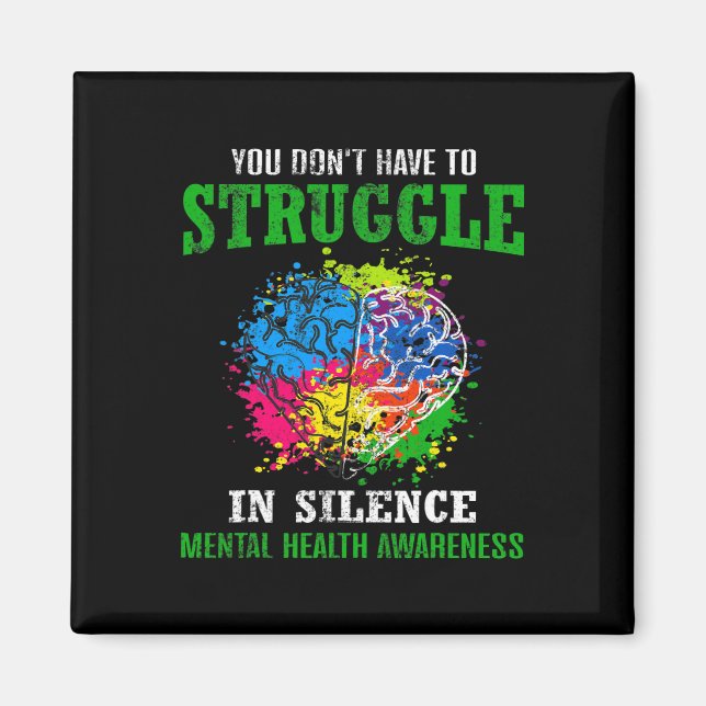 Gesundheitsbewusstsein Monat Kampf Stigma psychisc Magnet (Vorne)