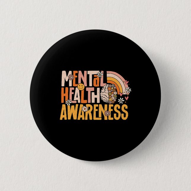 Gesundheitsbewusstsein Psychotherapeut Button (Vorderseite)