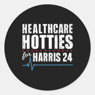 Gesundheitseinrichtungen für Kamala Harris 24 Prem Runder Aufkleber