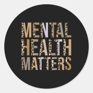 Gesundheitsfragen Leopard Print Mental Awareness M Runder Aufkleber