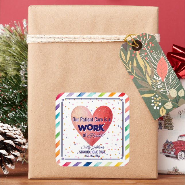 Gesundheitsfürsorge ist eine Arbeit der Herzversor Quadratischer Aufkleber (Feiertag)