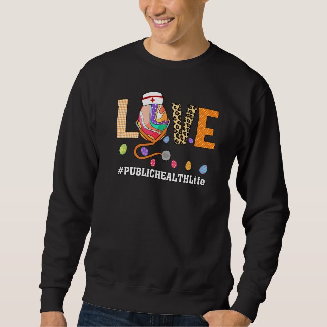 Gesundheitsfürsorge Kariertes Ei Sonnige Liebe Ste Sweatshirt (Vorderseite)