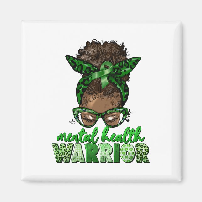 Gesundheitsfürsorgemonat - Messy Bun Black Wom Magnet (Vorne)