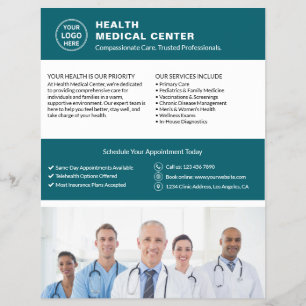 Gesundheitsklinik Arzt Benutzerdefiniertes Logo Fo Flyer