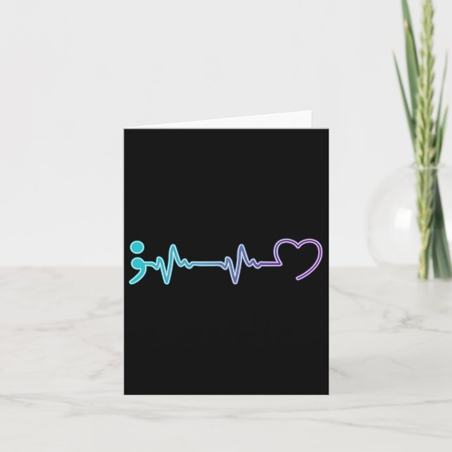 Gesundheitskrankheit Herzschlag Suizidprävention Karte (Vorderseite)