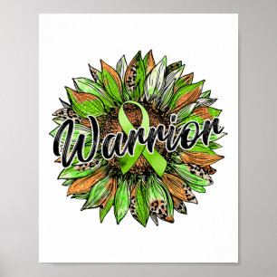 Gesundheitskrieger Leopard Sonnenblume Grünes Band Poster