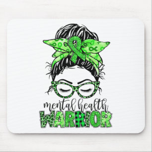 Gesundheitskrieger Messy Bun Woman Neurodiversity Mousepad