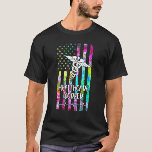 Gesundheitspfleger pflegt US-Flagge Tie Dye T-Shirt