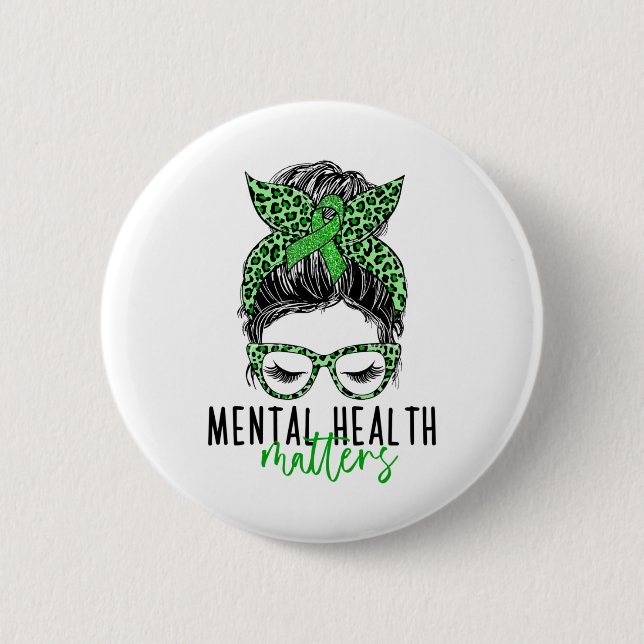 Gesundheitsproblem Bun Woman Neurodiversity Emo Button (Vorderseite)