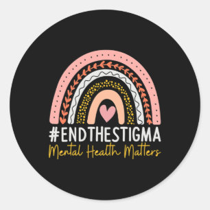 Gesundheitsprobleme beenden das Stigma Rainbow Boh Runder Aufkleber