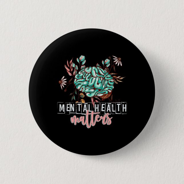 Gesundheitsprobleme Blume Gehirnselbstversorgung A Button (Vorderseite)