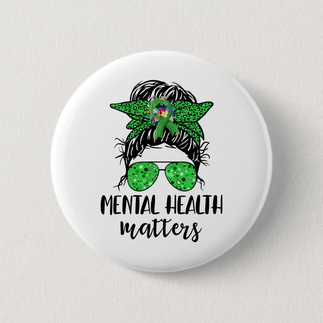 Gesundheitsprobleme - Bun-Geschenk Mental Health A Button (Vorderseite)