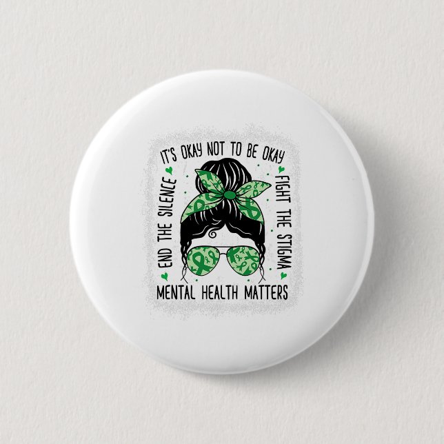 Gesundheitsprobleme: Bun Mental Health Awareness Button (Vorderseite)