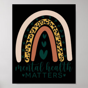 Gesundheitsprobleme Leopard Print Boho Rainbow Awa Poster