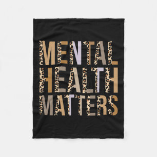 Gesundheitsprobleme Leopard Print Mental Awareness Fleecedecke