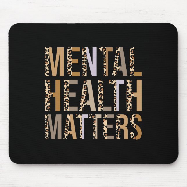 Gesundheitsprobleme Leopard Print Mental Awareness Mousepad (Vorne)