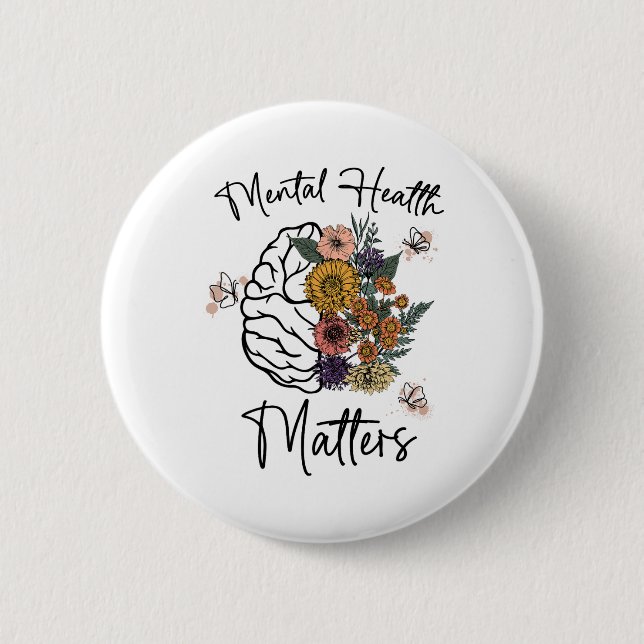 Gesundheitsprobleme Mental Health Awareness Button (Vorderseite)