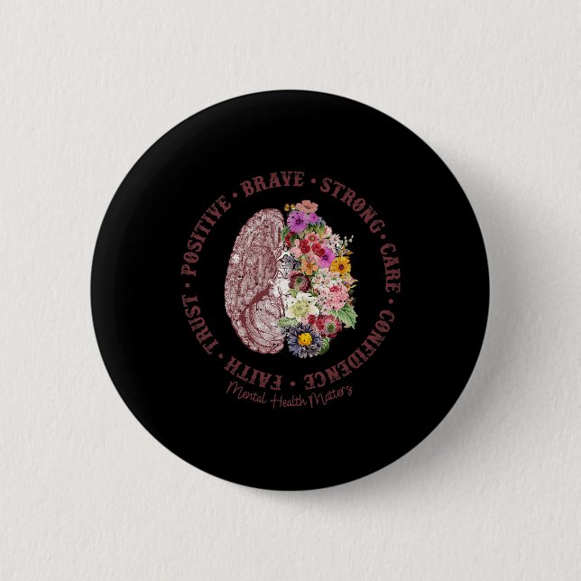 Gesundheitsprobleme Mental Health Awareness Button (Vorderseite)