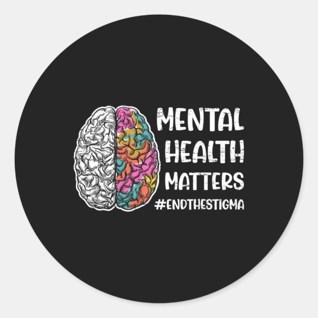 Gesundheitsprobleme Mental Mental Runder Aufkleber (Vorderseite)