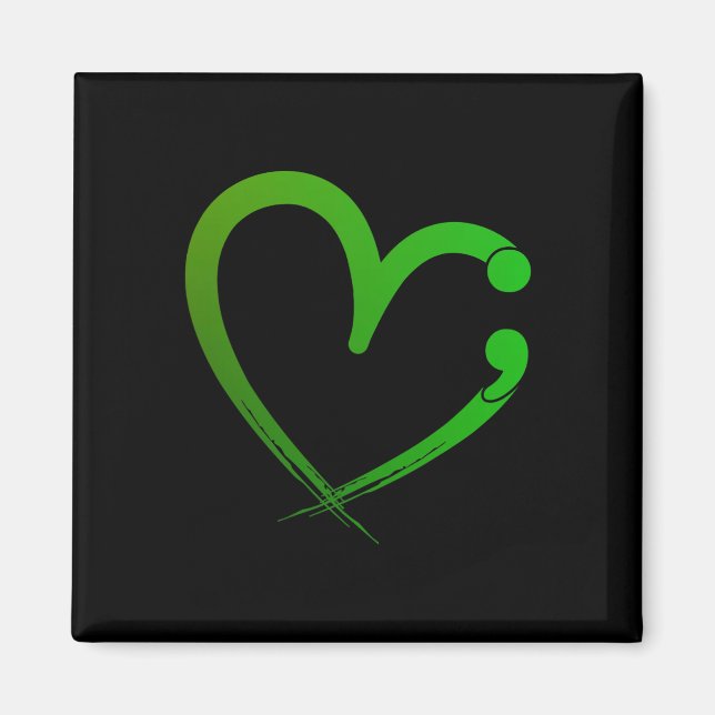 Gesundheitsprobleme Semicolon Herzerkrankung Monat Magnet (Vorne)