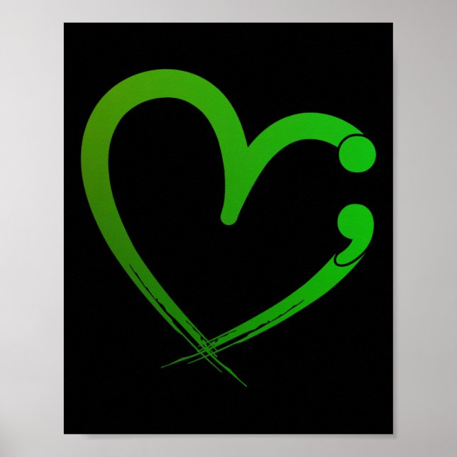 Gesundheitsprobleme Semicolon Herzerkrankung Monat Poster (Vorne)