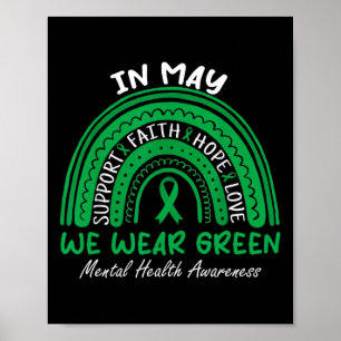 Gesundheitsprobleme Wir tragen grüne Mental Health Poster