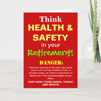 Gesundheitsschutz und Sicherheit Funny Retirement Karte