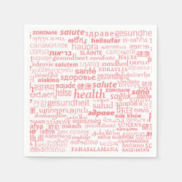 Gesundheitstext Multilingual Napkins - Farben ausw Serviette
