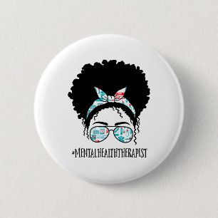 Gesundheitstherapeut Black Afro Messy Bun African  Button